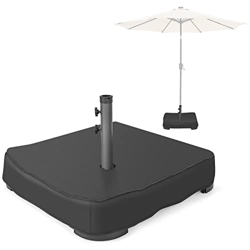 GOPLUS Sonnenschirmständer Schirmständer befüllbar mit 90KG Sand, für Schirmstöcke 38mm / 48mm, Sonnenschirm Ständer mit 2 Feststellknöpfen, HDPE, inkl. 2 Sandsäcke, schwarz von GOPLUS