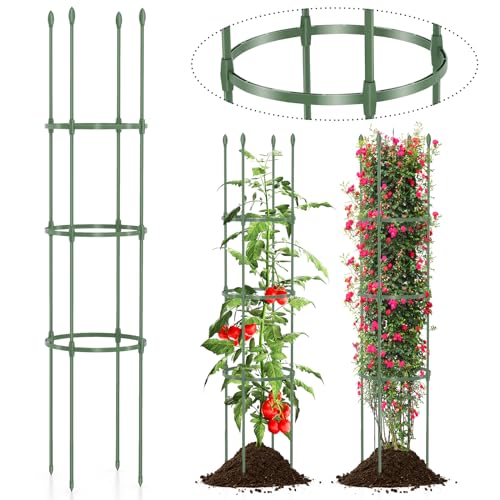 GOPLUS Tomaten Rankhilfe, 2er Set, Tomatenkäfig mit Verstellbarer Höhe, Rankgitter für Tomaten, Tomatenturm, Rankturm, Blumenstütze Pflanzenstütze für Kletterpflanzen von GOPLUS