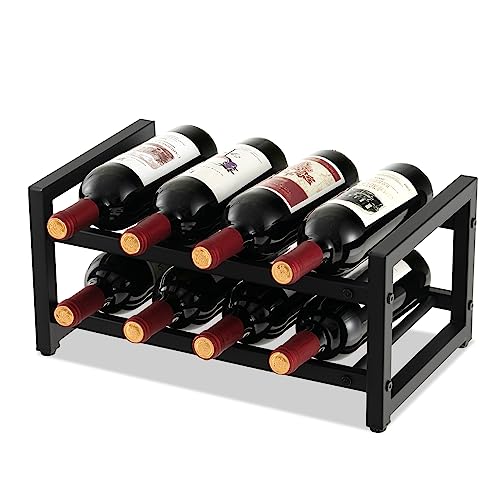 GOPLUS Weinregal mit 2 Ebenen für 8 Flaschen, Weinflaschenhalter Metall, Flaschenregal für Küche & Bar, 42,5 x 24,5 x20,5 cm von GOPLUS