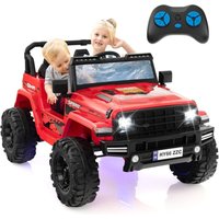 Goplus - 24V Kinderauto mit 2,4G-Fernbedienung, Elektroauto mit MP3, Hupe, Musik und LED-Leuchten, Kinderfahrzeug 2 Sitzer mit All-Terrain Räder für von GOPLUS