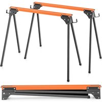 Goplus - 2er Set Sägebock klappbar, Arbeitsbock aus Metall bis 500 kg, Werkbock Gerüstbock Sägepferd für Schneiden, Sägen, DIY-Aufgaben, Keine von GOPLUS