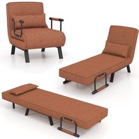 4 in 1 Schlafsessel mit Bettfunktion, Schlafsofa mit 6-Fach verstellbare Rückenlehne & abnehmbarem Kissen & gepolstertem Sitz, Relaxsessel Sofabett von GOPLUS