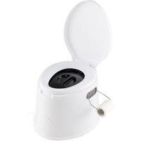 5L Campingtoilette, Tragbare Toilette, Reisetoilette mit Toilettenpapierhalter, Nottoilette Eimertoilette, Komposttoilette mit Sitz und Deckel, mit von GOPLUS