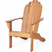 Adirondack Stuhl aus Massivholz, Gartenstuhl bis zu 160kg Belastbar, Gartensessel mit Armlehnen & Rückenlehne, Strandstuhl mit Lackierter von GOPLUS