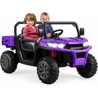 Kinder Elektroauto, 2-Sitzer Kinderauto mit Kippbett & Schaufel, Fernbedienung, Musik, Scheinwerfer & Hupe, 12V Kinderfahrzeug mit von GOPLUS