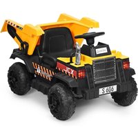 Kinderauto Kinderkipper, Drehbare Heckschaufel, Muldenkipper mit 2,4G Fernbedienung, Bluetooth, 12V Batterie, Breitem Sitz, Vorwaerts&Rückwaerts, von GOPLUS