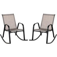 Goplus - Schaukelstuhl 2er Set, Gartenstuhl atmungsaktiv & reißfest, Schaukelstuhl mit Stopper & Antirutsch-Gummipuffer, Schaukelsessel mit Goplus - Schaukelstuhl 2er Set, Gartenstuhl atmungsaktiv & reißfest, Schaukelstuhl mit Stopper & Antirutsch-Gummipuffer, Schaukelsessel mit von GOPLUS