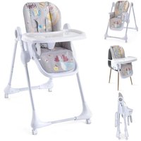 Goplus - Hochstuhl für Babys und Kleinkinder, 3-in-1 Babyhochstuhl mit verstellbarer Höhe, Rückenlehne, Fußstütze, Sicherheitsgurt, Doppeltablett, von GOPLUS