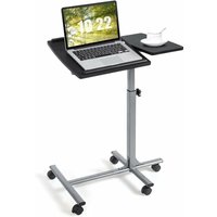 Goplus - Hoehenverstellbarer Laptoptisch, Mobiler Laptopstaender, Notebook Staender mit 5 Raedern, für Laptop Beamer Maus, für Arbeitszimmer von GOPLUS