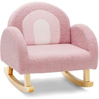 Kindersofa, Schaukelstuhl für Kleinkinder, Kindersessel aus Lammfellimitat, Kindersessel, Kinderstuhl für Kinderzimmer, Spielzimmer (Rosa) - Goplus von GOPLUS