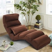 Klappbares Bodensofa mit Rückenlehne, 5 Positionen Verstellbarer Bodensessel, Faules Sofa mit Kopfstütze, Bequemer Polstersessel zum Lesen & Klappbares Bodensofa mit Rückenlehne, 5 Positionen Verstellbarer Bodensessel, Faules Sofa mit Kopfstütze, Bequemer Polstersessel zum Lesen & von GOPLUS