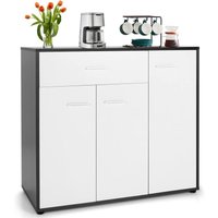 Kommodenschrank, Kommode mit Schublade & 3 Schranktüren, Küchenschrank mit verstellbarem Einlegeboden, Sideboard mit Stauraum für Wohnzimmer & von GOPLUS