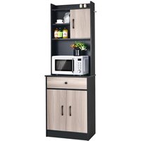 Küchenschrank, Freistehender Küchenvorratsschrank mit breiter Schublade, verstellbaren Regalen, 2 Türen, glatter Regalplatte, Lagerschrank für Küchenschrank, Freistehender Küchenvorratsschrank mit breiter Schublade, verstellbaren Regalen, 2 Türen, glatter Regalplatte, Lagerschrank für von GOPLUS