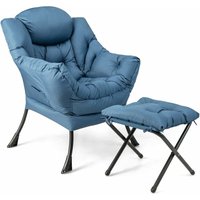 Relaxsessel mit Fußhocker, Sofasessel mit Metallrahmen bis 150 kg, Loungesessel mit Kopfkissen & Rutschfester Füße, Fernsehsessel TV-Sessel für Relaxsessel mit Fußhocker, Sofasessel mit Metallrahmen bis 150 kg, Loungesessel mit Kopfkissen & Rutschfester Füße, Fernsehsessel TV-Sessel für von GOPLUS