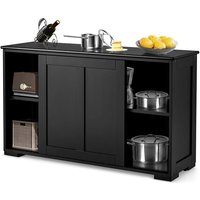 Sideboard, Küchenschrank Badschrank Wohnzimmerregel Beistellschrank Mehrzweckschrank (Schwarz) - Goplus von GOPLUS