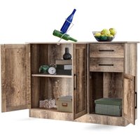 Sideboard Küche, Küchenschrank mit Türen & Schubladen, Buffetschrank, Aufbewahrungsschrank für Wohnzimmer, Esszimmer und Küche, 110 x 40 x 78cm, Grau Sideboard Küche, Küchenschrank mit Türen & Schubladen, Buffetschrank, Aufbewahrungsschrank für Wohnzimmer, Esszimmer und Küche, 110 x 40 x 78cm, Grau von GOPLUS