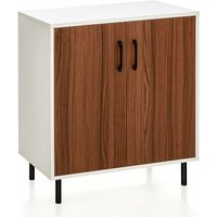 Sideboard aus Holz, Küchenschrank mit 5-stufig Verstellbarer Einlegeboden, Buffetschrank für Küchen & Wohnzimmer, 72cm x 40cm x 80,5cm - Goplus von GOPLUS