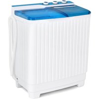 Goplus - Waschmaschine mit 2 Kammern, Waschautomat mit 7,5 kg Waschkapazität & 3 kg Schleuderkapazität, Wäscheschleuder, Toploader, für kleine von GOPLUS