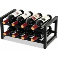 Goplus - Weinregal mit 2 Ebenen für 8 Flaschen, Weinflaschenhalter Metall, Flaschenregal für Küche & Bar, 42,5 x 24,5 x20,5 cm von GOPLUS