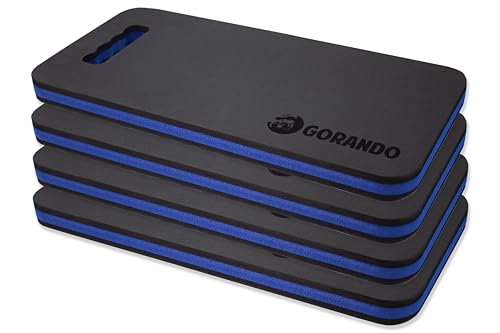 GORANDO® Premium Kniekissen 4er Set |blau| Kniebrett | Knieunterlage - Ideal für die Arbeit in Werkstatt, Haus, Garten | Knieschoner, Knie-Matte, Sitz-Unterlage… von GORANDO