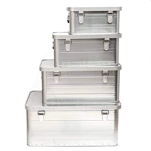 GORANDO Aluminiumbox Alubox Alukiste mit Schnappschloss, Griffen, Dichtung (46 Liter) von GORANDO