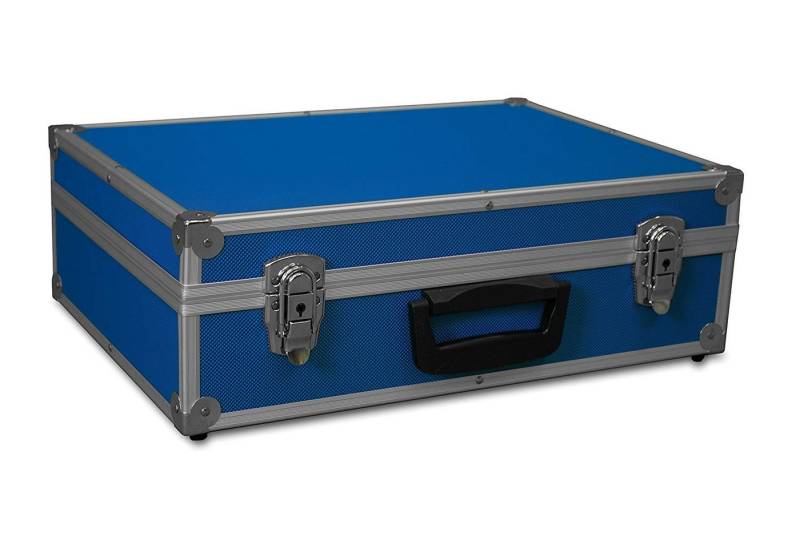 GORANDO Werkzeugkoffer Transportkoffer blau Aluminiumrahmen 44x30x13cm Alukoffer Würfelschaum (1 St) von GORANDO