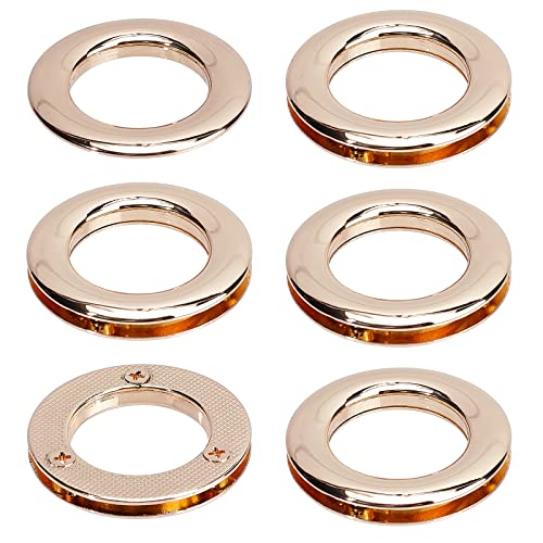 GORGECRAFT 1 Box 4 Stück 1 Zoll/25.5 mm Ösen Ösen Hellgold Schlaufe Druckknöpfe Taschengriff Verbindungsringe Einschraubbare Runde Zubehörteile Für DIY Nähen Kleidung Lederhandwerk Taschen von GORGECRAFT