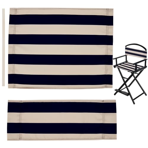 GORGECRAFT 1 Set Bezug Für Regiestuhl Ersatz-Sitzbezug Aus Segeltuch Klassisches Sitz- Und Rückenset Aus Segeltuch Mit Blauen Und Beige Streifen Und Holzstab Freizeitsitz Klappbarer Zuhause Outdoor GORGECRAFT 1 Set Bezug Für Regiestuhl Ersatz-Sitzbezug Aus Segeltuch Klassisches Sitz- Und Rückenset Aus Segeltuch Mit Blauen Und Beige Streifen Und Holzstab Freizeitsitz Klappbarer Zuhause Outdoor von GORGECRAFT