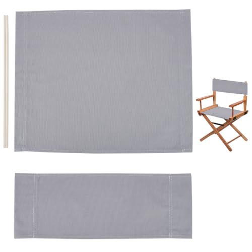 GORGECRAFT 1 Set Bezug Für Regiestuhl Ersatz-Sitzbezug Stuhlbezug Aus Polyestergewebe Sitz- Und Rückenset Aus Segeltuch Mit Holzstab Für Freizeitsitz Klappbarer Schminkstuhl Zuhause Outdoor Lichtgrau von GORGECRAFT
