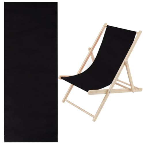 GORGECRAFT 1 Stück Ersatz-Strandtuch Für Stühle Canvas 435 x 1165mm Oxford-Stoff Schwarzer Stuhlstoff Liegetuch Ersatz Zum Sonnenbaden Garten Innenhof Strand Entspannung von GORGECRAFT