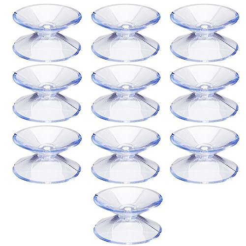 GORGECRAFT 10 Packung Kleine Saugnäpfe 30 mm Doppelseitige Saugnäpfe Haken Transparente Kunststoff-Saugnapf-Pads PVC-Glas-Tischstoßstangen Stark Klebende Saugnäpfe Fensterglas Weihnachtsbeleuchtung von GORGECRAFT