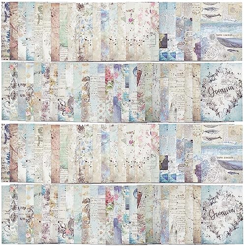 GORGECRAFT 100 Blatt Meerestier-Musterpapier 50 Stile 14x10 cm Ozean-Thema Dekoratives Bastelpapier Scrapbook-Papierblock Karton Für DIY Origami-Bastelarbeiten Kartenherstellung Geschenkverpackung von GORGECRAFT