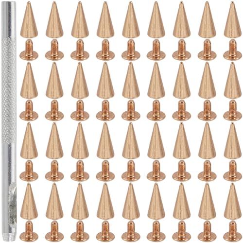 GORGECRAFT 100 Set Hellgoldene Spikes Und Nieten 12mm Metall Ledernieten Kegelförmiger Schraubverschluss Punk Nieten Lederhandwerk Bullet Tree Stud Kleine Nieten Für Heimwerkerarbeiten Kleidung Jacke GORGECRAFT 100 Set Hellgoldene Spikes Und Nieten 12mm Metall Ledernieten Kegelförmiger Schraubverschluss Punk Nieten Lederhandwerk Bullet Tree Stud Kleine Nieten Für Heimwerkerarbeiten Kleidung Jacke von GORGECRAFT