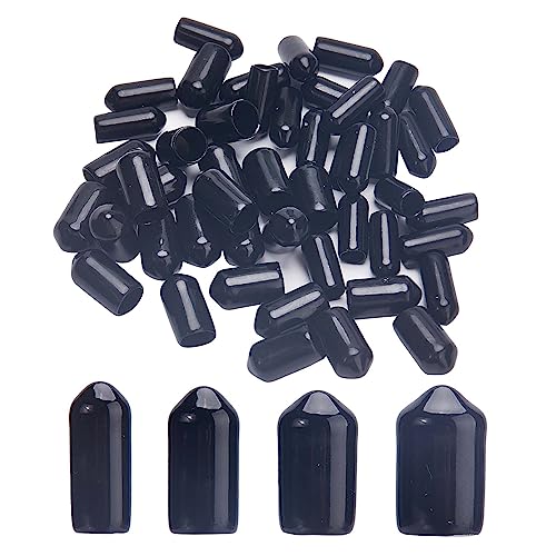 GORGECRAFT 100 Stück 4 Größen Schwarze Endkappen Aus Kunststoff Gemischte Ausgießer Staubschutz Olivenöl Likörflasche Ausgießer Staubschutz Bolzen Gewindeschutz Für Metallrohre (5 mm). 6 mm 7 mm 8mm von GORGECRAFT