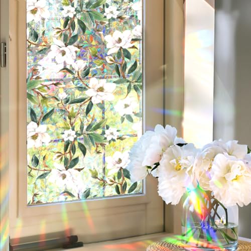 GORGECRAFT 100x43cm Große Sichtschutzfolie Für Fenster Mit Blättern Und Blumen 3D Kunststoff Regenbogen Nicht Klebend Buntglas Aufkleber Statisch Haftend Sonnenschutz Beständig Holografische Prismen GORGECRAFT 100x43cm Große Sichtschutzfolie Für Fenster Mit Blättern Und Blumen 3D Kunststoff Regenbogen Nicht Klebend Buntglas Aufkleber Statisch Haftend Sonnenschutz Beständig Holografische Prismen von GORGECRAFT