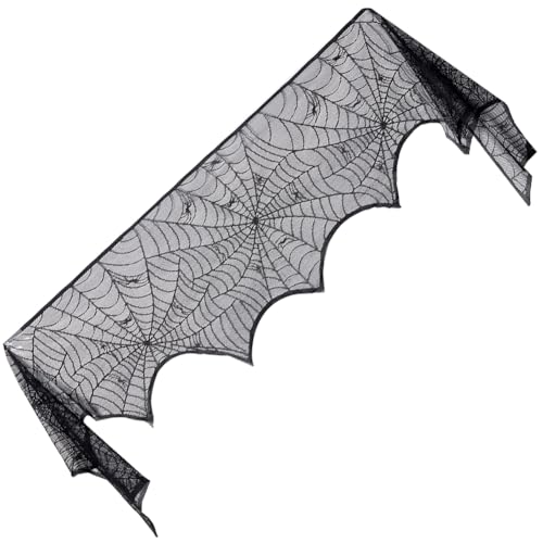 GORGECRAFT 103x18 Zoll Halloween Kaminschal Dekoration Schwarzes Polyester Spitzen Spinnennetz Große Kaminsims Girlande Spinnennetz Tischdecke Tischsets Für Zuhause Party Erntedankfest Festliches GORGECRAFT 103x18 Zoll Halloween Kaminschal Dekoration Schwarzes Polyester Spitzen Spinnennetz Große Kaminsims Girlande Spinnennetz Tischdecke Tischsets Für Zuhause Party Erntedankfest Festliches von GORGECRAFT