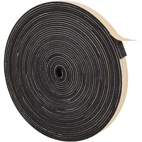 GORGECRAFT 10m * 15mm * 3mm Schaumstoff-Isolierband Selbstklebend Schwarz Schalldämmend Wetterfest Kühlung Klimaanlage Dichtungsstreifen Dichtungsstreifen Für Türen Fenster Sportgeräte von GORGECRAFT