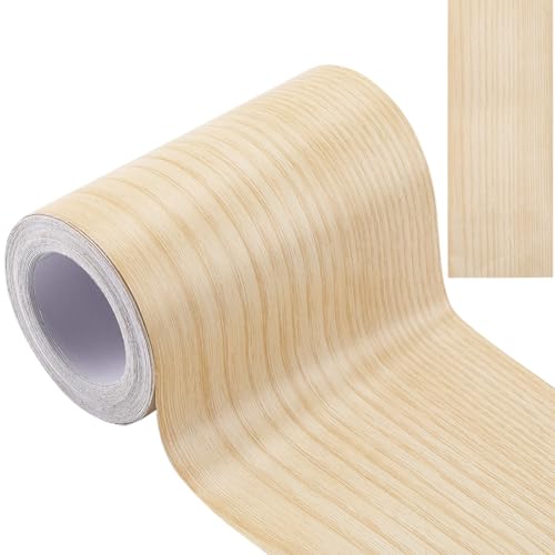 GORGECRAFT 10m X 10cm Reparaturband Flicken Für Holz Strukturiert Selbstklebend Tapetenrandaufkleber Maisseide PVC Selbstklebend Realistische Holzmaserung Reparaturband Furnierkantenstreifen Ecktisch von GORGECRAFT