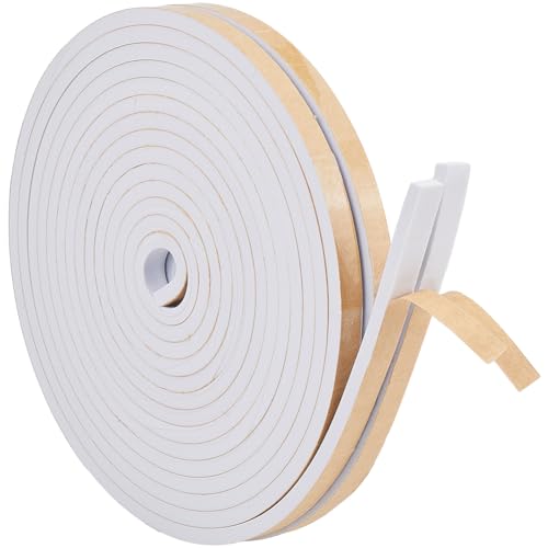 GORGECRAFT 10m X 10mm X 6mm Schaumstoff-Isolierband Selbstklebend Weiß Schalldämmend Wetterfest Kühlung Klimaanlage Dichtungsstreifen Dichtungsstreifen Für Türen Fenster Sportgeräte von GORGECRAFT