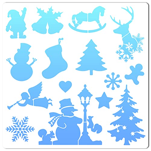GORGECRAFT 11.8x11.8 Weihnachtsmann-Elch-Schablone Wiederverwendbar Weihnachtsbaum-Schablonen Große Schneemann-Weihnachtsglocken Herzen Schneeflocken Sterne Engel Eichhörnchen Pferde Strümpfe Vorlage GORGECRAFT 11.8x11.8 Weihnachtsmann-Elch-Schablone Wiederverwendbar Weihnachtsbaum-Schablonen Große Schneemann-Weihnachtsglocken Herzen Schneeflocken Sterne Engel Eichhörnchen Pferde Strümpfe Vorlage von GORGECRAFT
