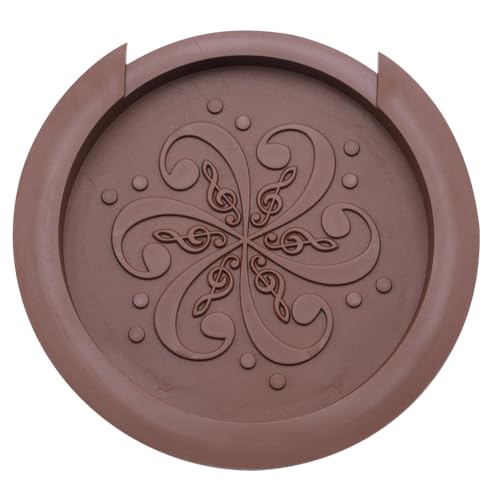 GORGECRAFT 111mm Gitarren-Schalllochabdeckung Gitarren-Eliminator Musiknotenmuster Weiches Silikon Kompatibel Mit Quietschstopp Blockierung Buster Pufferschutz Zubehör Kamel von GORGECRAFT