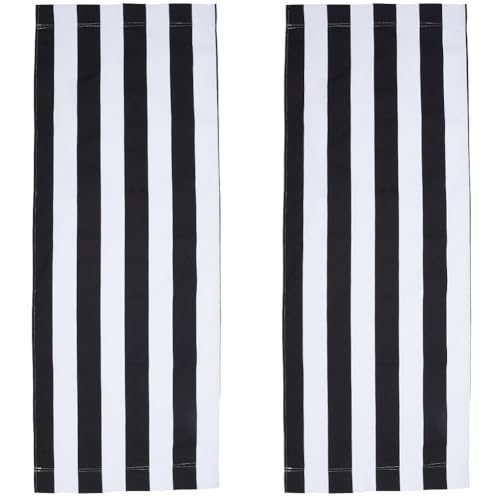 GORGECRAFT 113x43cm Ersatz Segeltuch Für Strand Sling Stühle 2 Stück Ersatzbezüge Für Lounge Stühle Im Freien Tragbarer Sling Stuhl Stoff In Schwarz Und Weiß Zum Sonnenbaden Entspannen Im Garten von GORGECRAFT