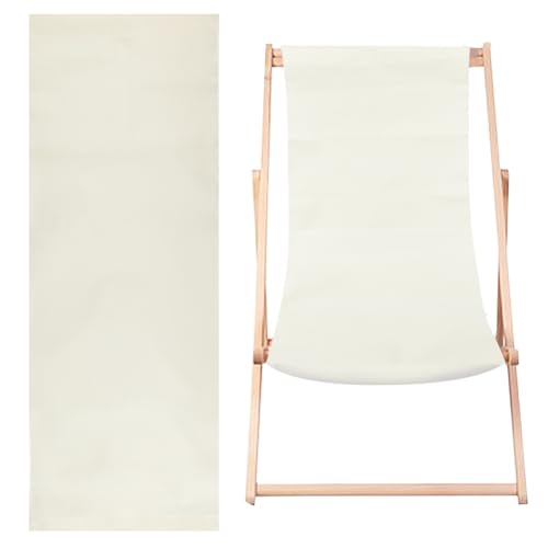 GORGECRAFT 115x43cm Baumwoll-Strand-Sessel-Ersatz Segeltuch Zusammenklappbar Lounge-Reparaturstoff Liege-Sling Ersatz Für Sonnenbaden Garten Innenhof Strand Entspannung (Hellgelb) von GORGECRAFT