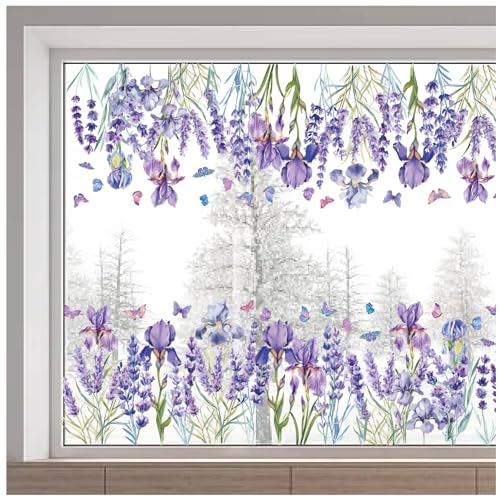 GORGECRAFT 116x38 cm Große Lavendel-Fensteraufkleber Doppelseitige Iris-Blumen-Fensteraufkleber Naturblumen Fensteraufkleber Frühling Nicht Klebende Statische Vinylfolie Für Glasschiebetüren GORGECRAFT 116x38 cm Große Lavendel-Fensteraufkleber Doppelseitige Iris-Blumen-Fensteraufkleber Naturblumen Fensteraufkleber Frühling Nicht Klebende Statische Vinylfolie Für Glasschiebetüren von GORGECRAFT