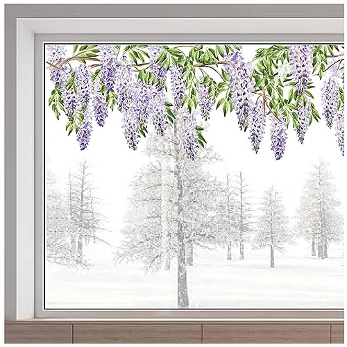 GORGECRAFT 116x38cm Große Glyzinien Fensteraufkleber Mit Violetten Blüten Und Hängenden Weinrebenzweigen Doppelseitige Transparente Statische Fensteraufkleber Nicht Klebende Fensterfolie Für Glasschie GORGECRAFT 116x38cm Große Glyzinien Fensteraufkleber Mit Violetten Blüten Und Hängenden Weinrebenzweigen Doppelseitige Transparente Statische Fensteraufkleber Nicht Klebende Fensterfolie Für Glasschie von GORGECRAFT