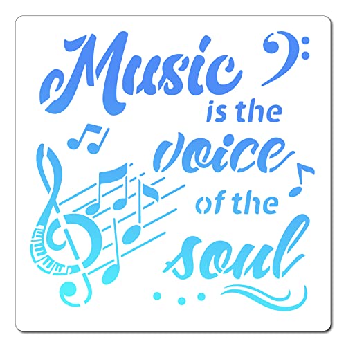 GORGECRAFT 12"X12" Musiknoten-Schablone Music is The Voice of The Soul Schablonen Wiederverwendbare Kunststoff-Zeichnungs-Malschablonen-Schablone Zum Malen Auf Karton Wand Stoff Fliesen Leinwand GORGECRAFT 12"X12" Musiknoten-Schablone Music is The Voice of The Soul Schablonen Wiederverwendbare Kunststoff-Zeichnungs-Malschablonen-Schablone Zum Malen Auf Karton Wand Stoff Fliesen Leinwand von GORGECRAFT