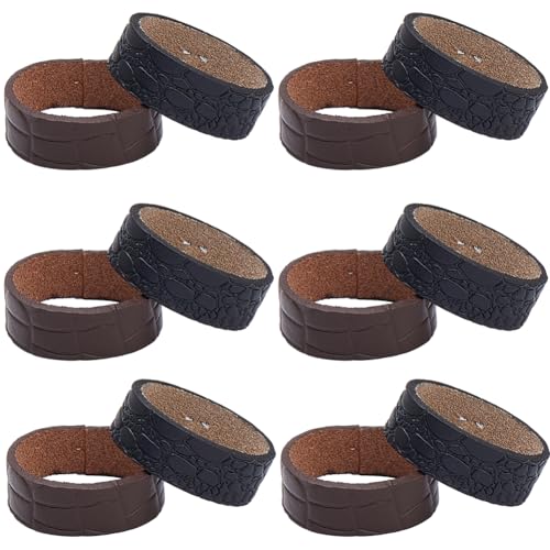 GORGECRAFT 12Stk 2 Farben Rindsleder-Gürtelschlaufenhalter Ledergürtel-Endhalter-Halterung Werkzeug Gürtelband Ersatz Passend Für 35mm Breite Gürtelriemen Für Männer Und Frauen Schwarz Braun von GORGECRAFT
