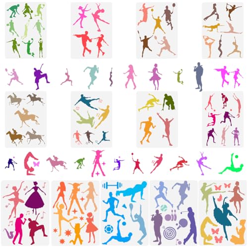 GORGECRAFT 13 Teiliges Zeichenschablonen Set Sport Ballett Wiederverwendbare Malschablone Weißer Kunststoff Große Menschliche Figur Malvorlagen Für Holz Wände Stoffe Fliesen Böden Möbel DIY Basteln GORGECRAFT 13 Teiliges Zeichenschablonen Set Sport Ballett Wiederverwendbare Malschablone Weißer Kunststoff Große Menschliche Figur Malvorlagen Für Holz Wände Stoffe Fliesen Böden Möbel DIY Basteln von GORGECRAFT