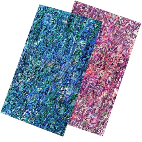 GORGECRAFT 14x24cm 2Stk Abalone-Muschel-Aufkleber Abalone-Furnierblatt Blau Lila Imitation von Muscheln Aufkleber Für Inlay-Projekte Handgefertigte Dekoration Mit Rückseitenband von GORGECRAFT