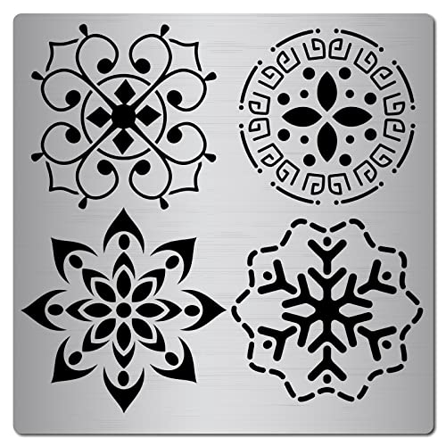 GORGECRAFT 16,3 cm Metall Blume des Lebens Schablone Edelstahl Mandala Malerei Wiederverwendbare Vorlage Journal Werkzeug für Malen, Holzverbrennen, Brandmalerei und Gravur von GORGECRAFT